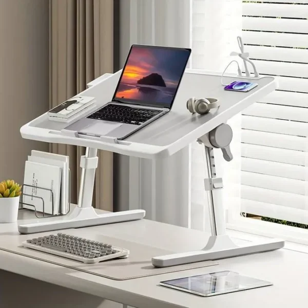 Laptop Desk for Bed, Adjustable Bed Table with USB Charge Port - Image 4