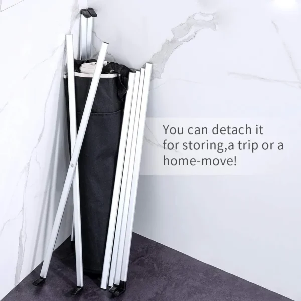3 Grids Laundry Basket Foldable Dirty Clothes Organizer Bathroom - Image 4