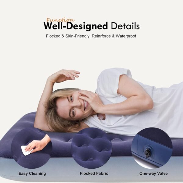 Single Flocked inflatable mattress - Image 7