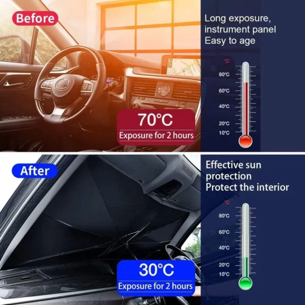Foldable Car Windscreen Sun Umbrella - Image 4