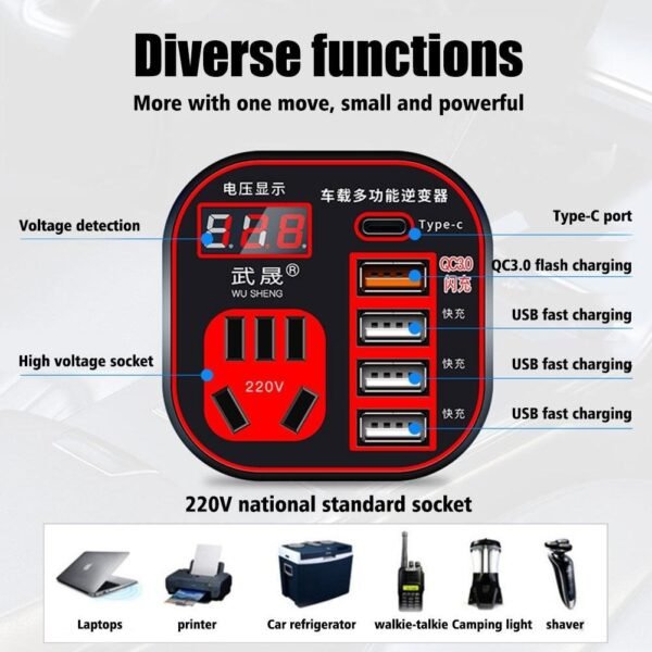 Car Power Inverter – Efficient, Safe, and Fast Charging Solution - Image 4