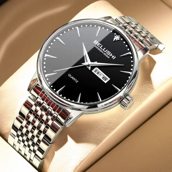 BELUSHI Men's Business Watch: Stainless Steel, Quartz, Waterproof, Perfect Gift - Image 6