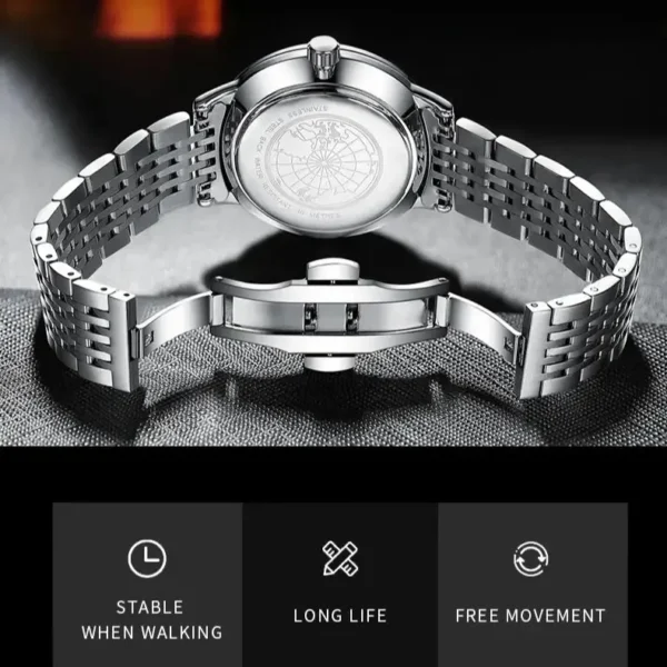 BELUSHI Men's Business Watch: Stainless Steel, Quartz, Waterproof, Perfect Gift - Image 5