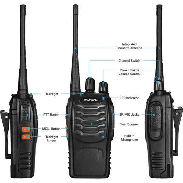 Walkie Talkie Ham Portable Two Way Radio - Image 3