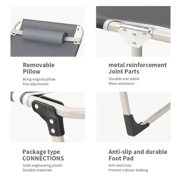 Adjustable Sleeping Chair, Portable Folding Bed for Camping - Image 2