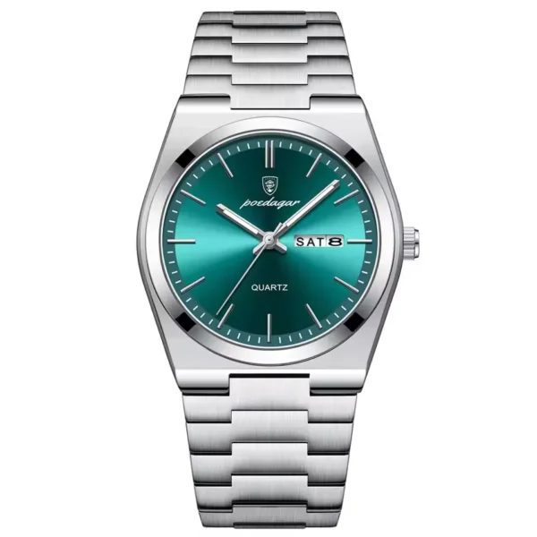POEDAGAR Luxury Quartz Man Wristwatch Sport Men Watches Waterproof Luminous Date Week Stainless Steel Men's Watch Male Reloj - Image 2