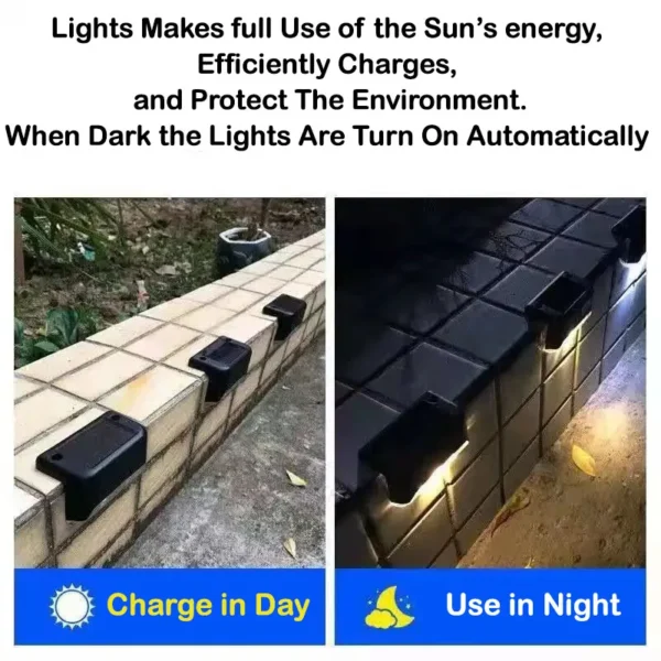 LED Solar Lamp Path Staircase Outdoor Waterproof Wall Light - Image 6