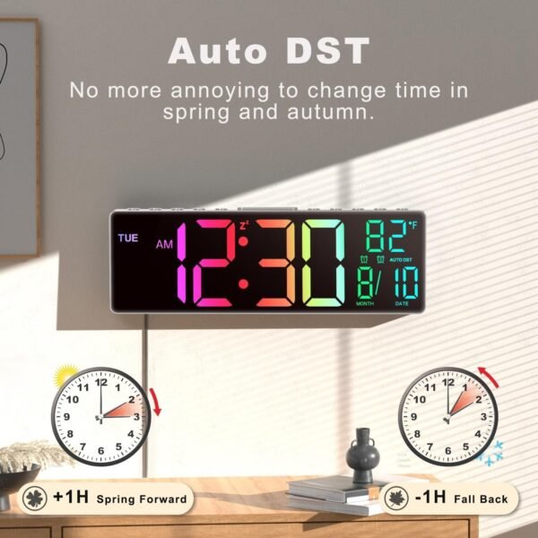 Digital Alarm Clock with Colorful LED Light - Image 6