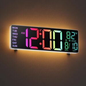Digital Alarm Clock with Colorful LED Light